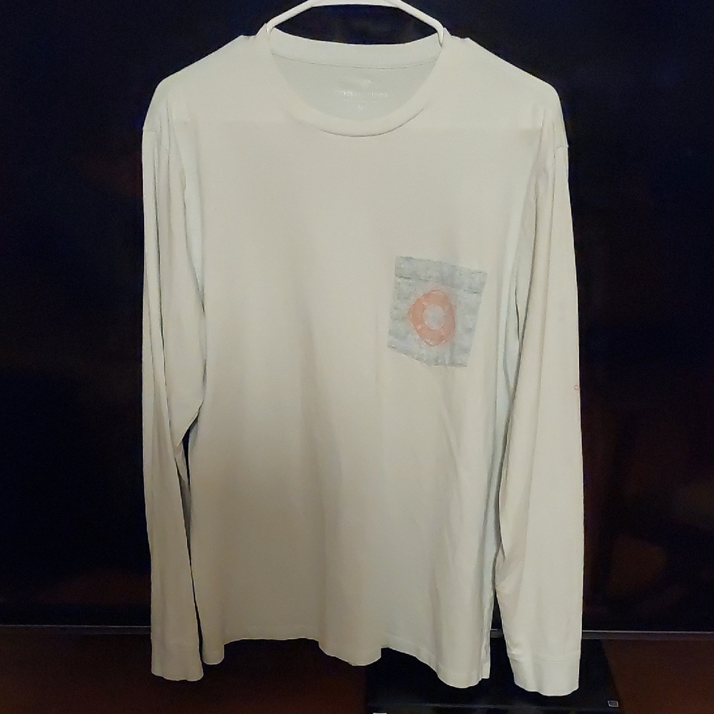 Men's Vineyard Vines Cream Long Sleeve Shirt With Graphics
